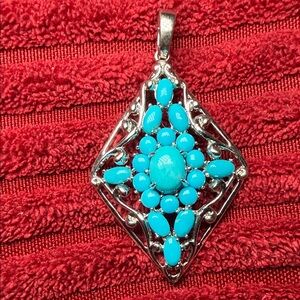 Sterling Silver Turquoise Cluster Pendant